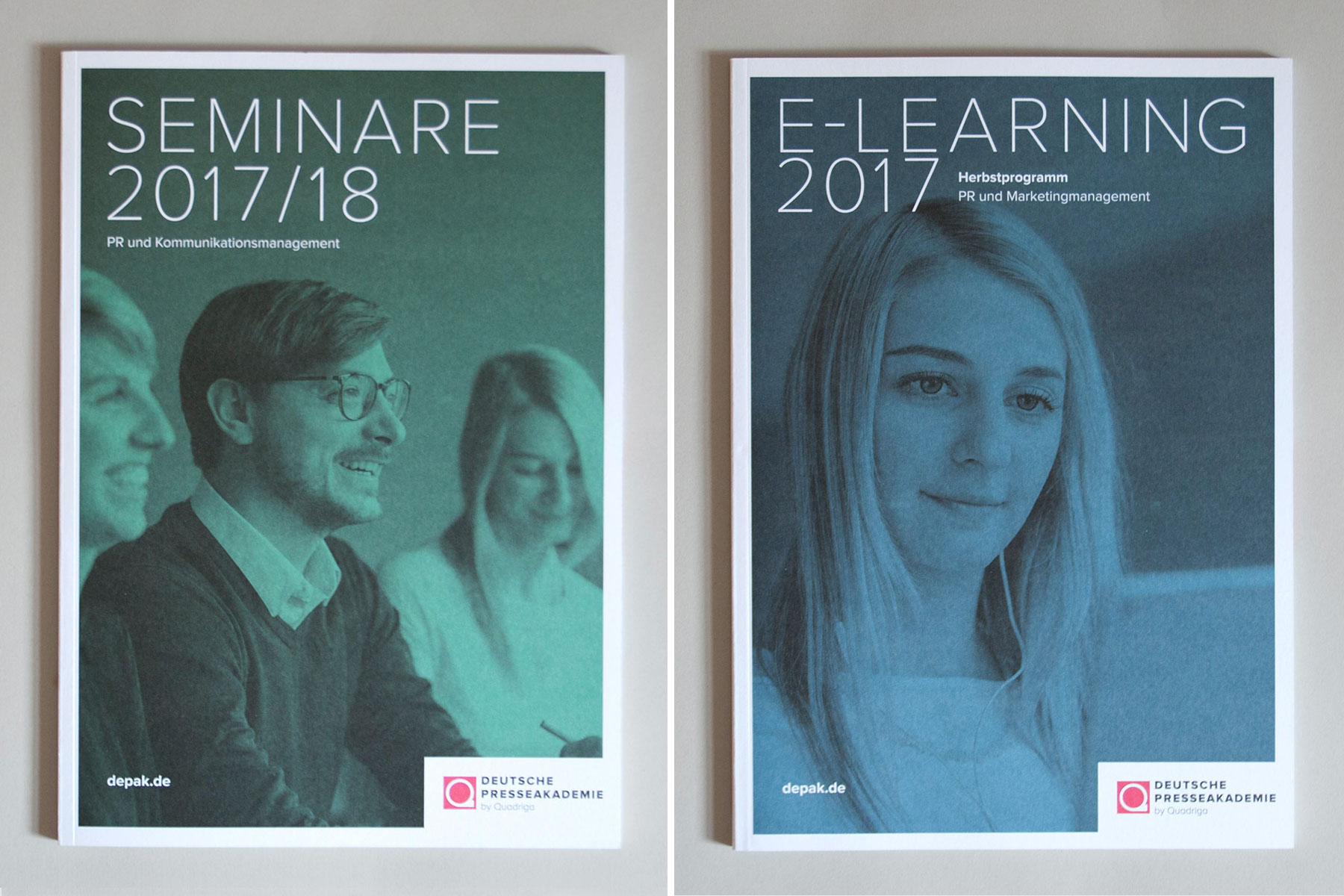 Broschürencover der Wendebroschüre Seminare und E-Learning der Deutschen Presseakademie