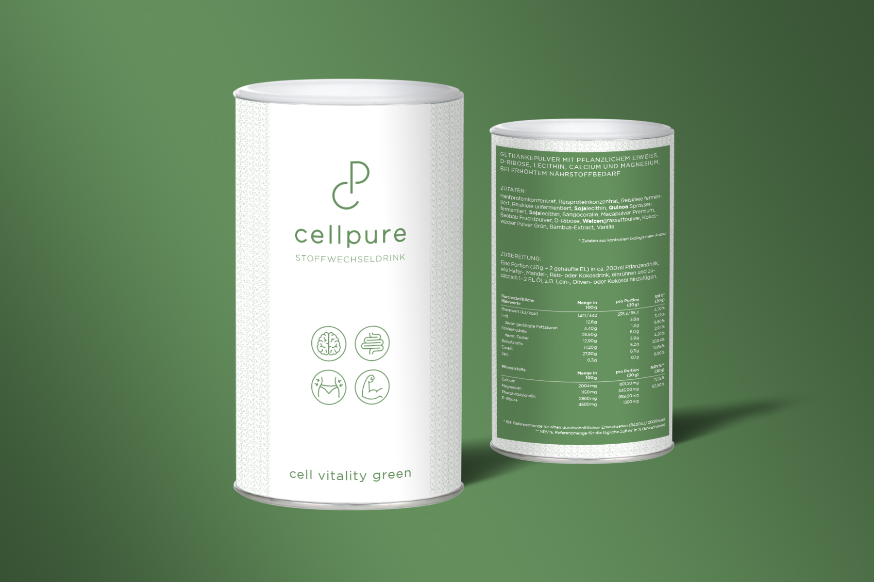 Etiketten für cellpure GREEN