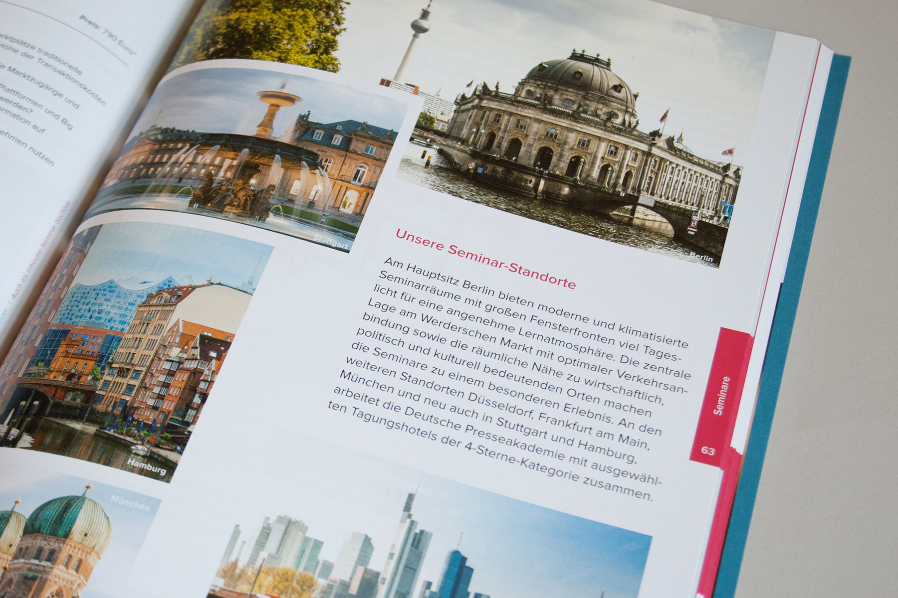 Standorte der Seminare und E-Learning der Deutschen Presseakademie