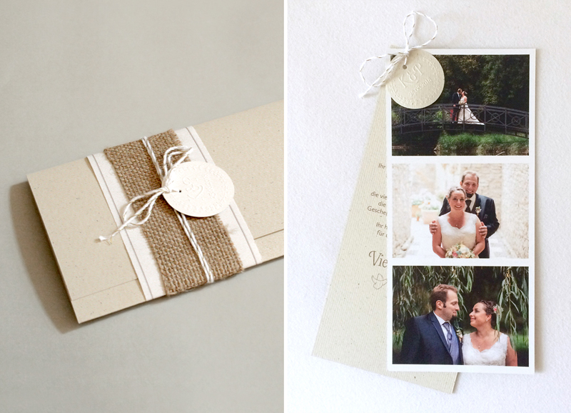 Einladungs- und Dankeskarten für eine Hochzeit