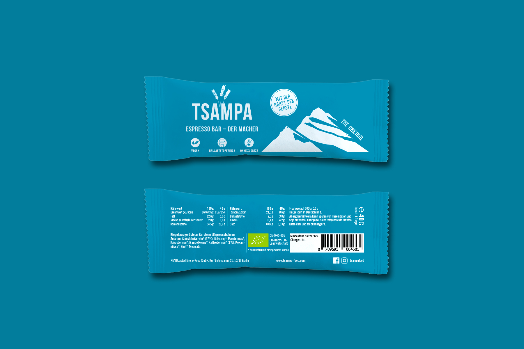 Verpackungsgestaltung für TSAMPA Energy Bar