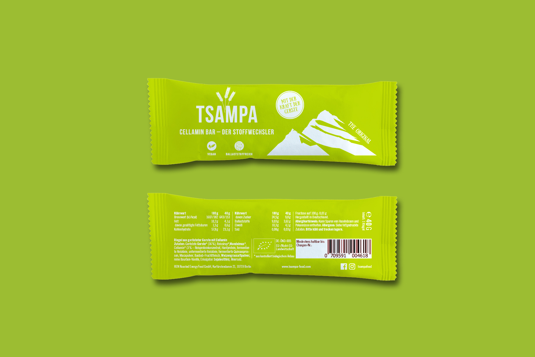 Verpackungsgestaltung für TSAMPA Energy Bar