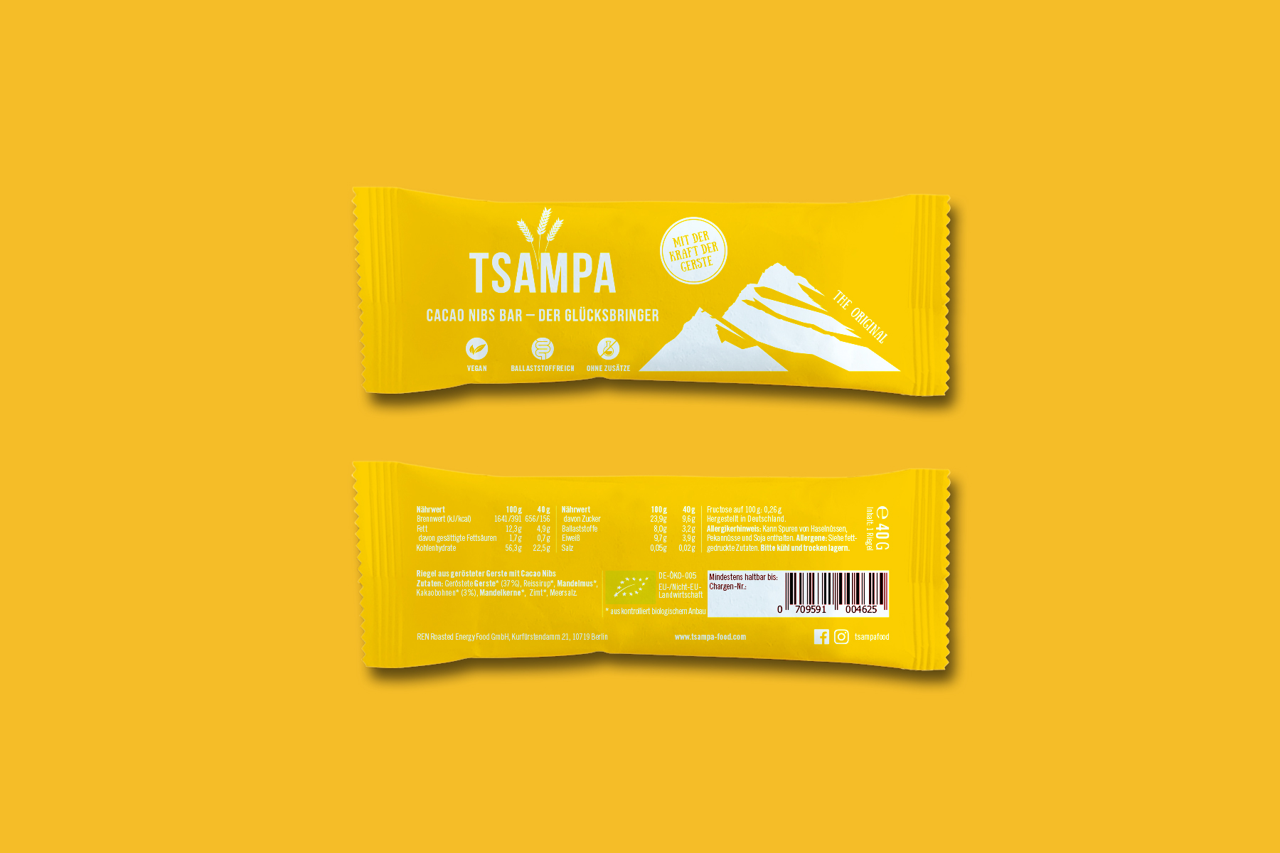 Verpackungsgestaltung für TSAMPA Energy Bar